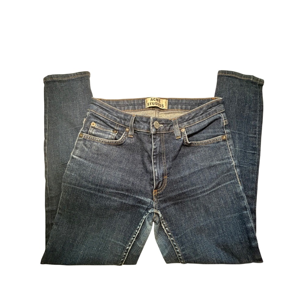 Acne Studios Flex S Raw Jeans Women 27 Dark Blue Skinny Stretch